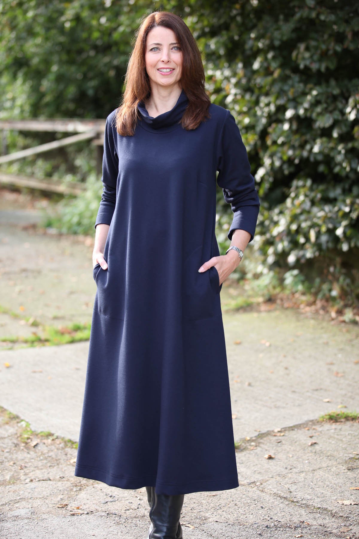 Weekender Long Jersey Dress in Navy ...